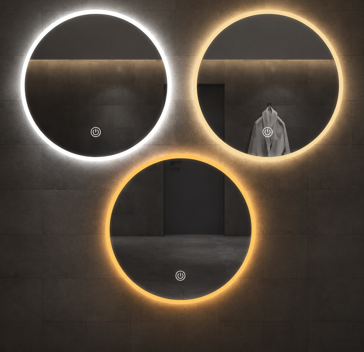 LED Bathroom Mirror | Smart Makeup Mirror | Nordic Round Wall Mirror with Anti-Fog Battery Operated